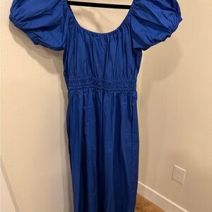 H&M Blue Midi Off Shoulder Dress